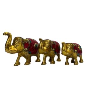 Set of three Elephants (BrassFinish)