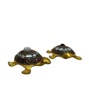 Set of two lucky turtles (Brass Finish)