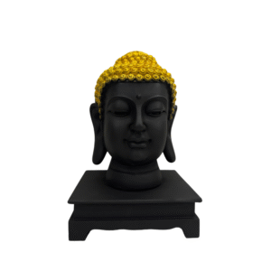 Golden Crown Buddha Head (In matte black finish)