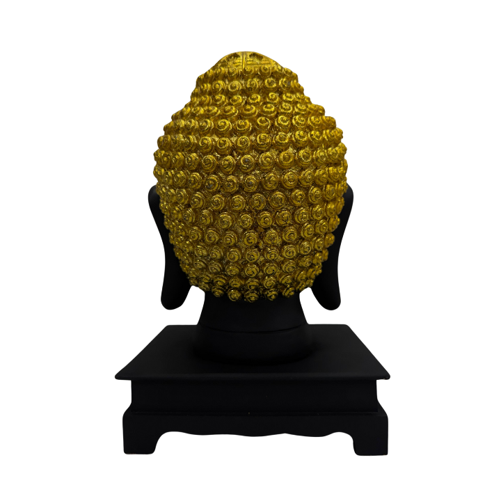 Golden Crown Buddha Head (In matte black finish) - Image 4